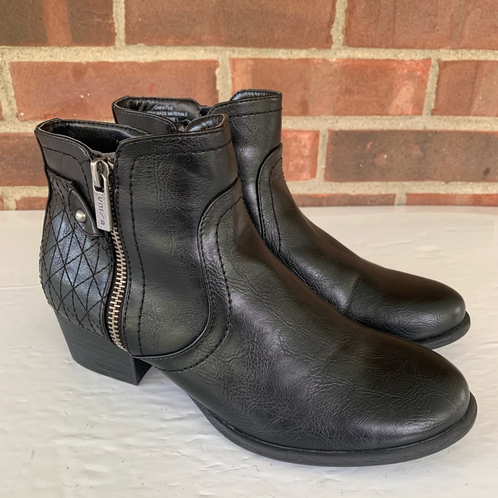 Unisa Patsie double zipper black ankle boots